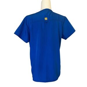 Wonder Winks Stretch Scrub Set Womens L Royal Blue V-Neck Top Cargo Pants